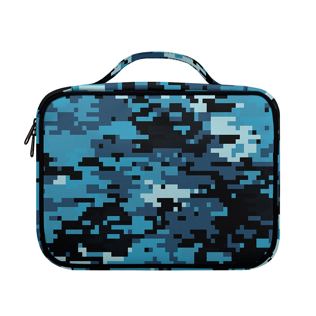 Blue And Black Digital Camo Print Briefcase Bible Bag