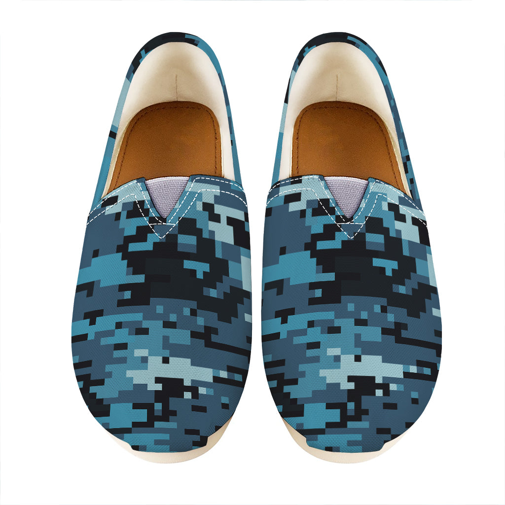 Blue And Black Digital Camo Print Casual Shoes