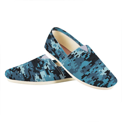 Blue And Black Digital Camo Print Casual Shoes