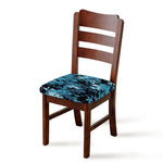 Blue And Black Digital Camo Print Chair Cushion Cover
