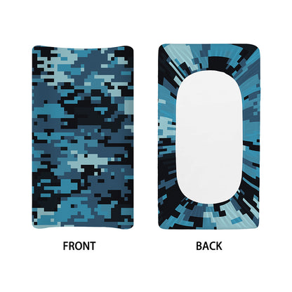 Blue And Black Digital Camo Print Changing Pad Cover