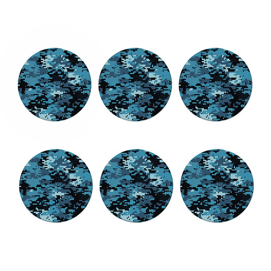 Blue And Black Digital Camo Print Coaster Set
