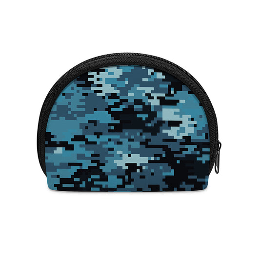 Blue And Black Digital Camo Print Coin Purse