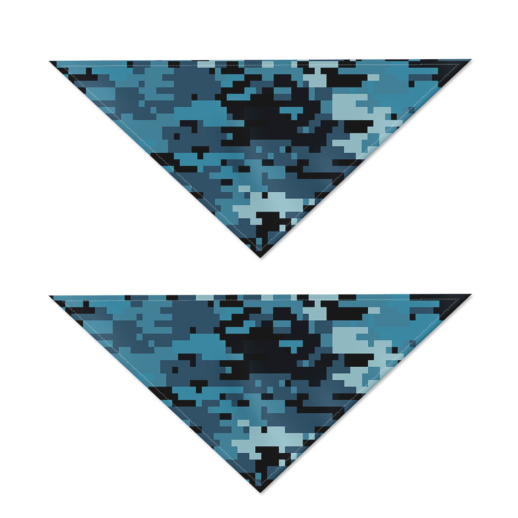 Blue And Black Digital Camo Print Dog Bandana