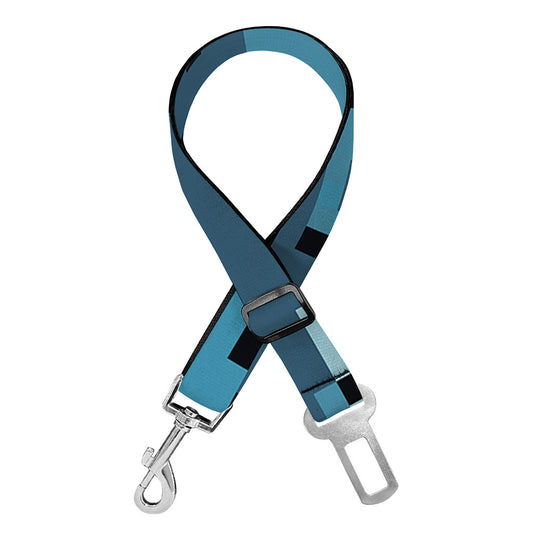 Blue And Black Digital Camo Print Dog Seat Belt