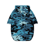 Blue And Black Digital Camo Print Dog Zip Up Hoodie