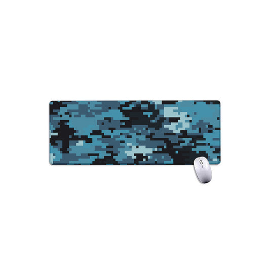 Blue And Black Digital Camo Print Extended Mouse Pad