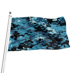 Blue And Black Digital Camo Print Flag