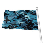 Blue And Black Digital Camo Print Flag