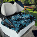 Blue And Black Digital Camo Print Golf Cart Seat Cover