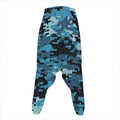 Blue And Black Digital Camo Print Hammer Pants