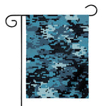 Blue And Black Digital Camo Print House Flag