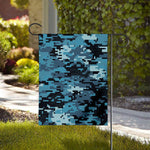 Blue And Black Digital Camo Print House Flag