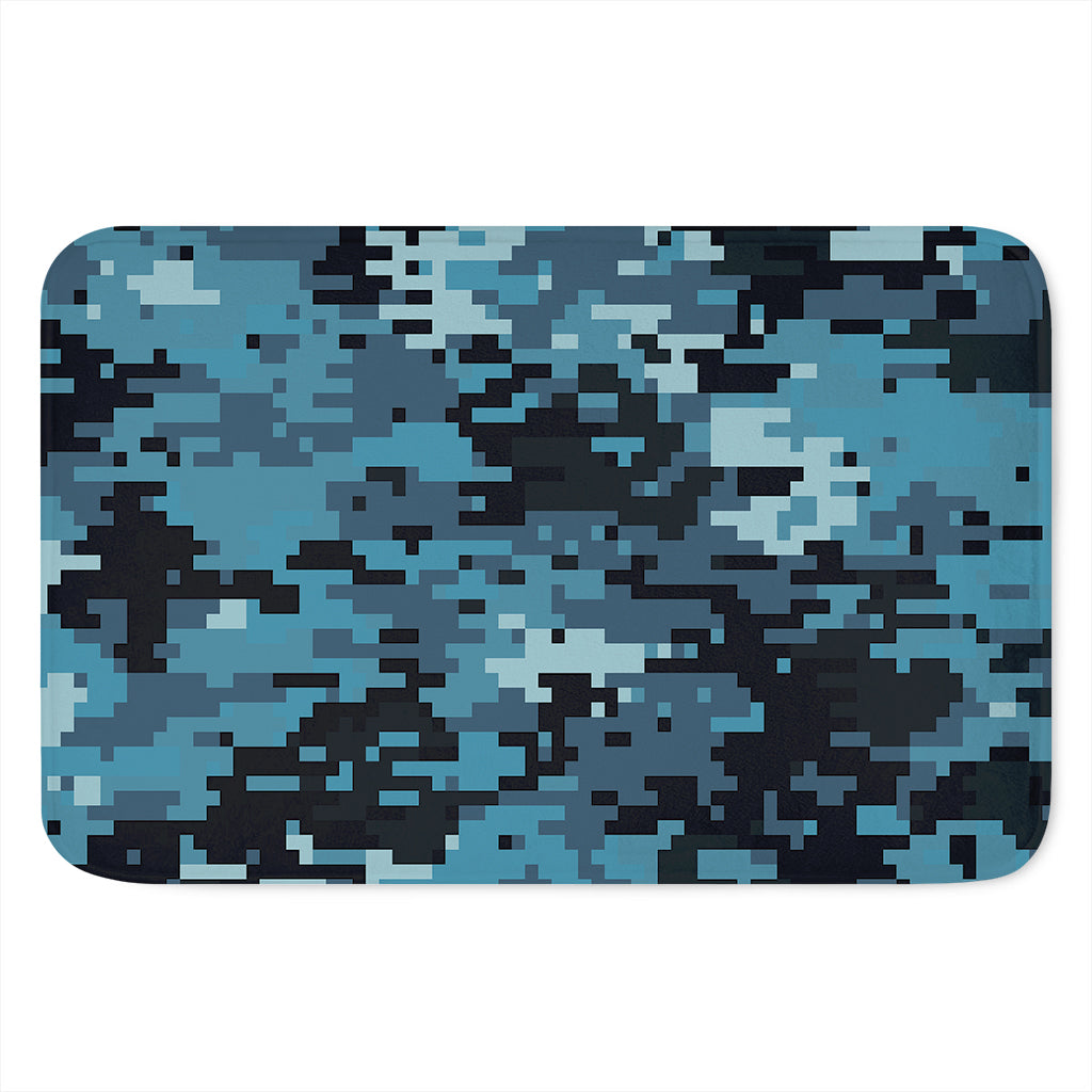 Blue And Black Digital Camo Print Indoor Door Mat
