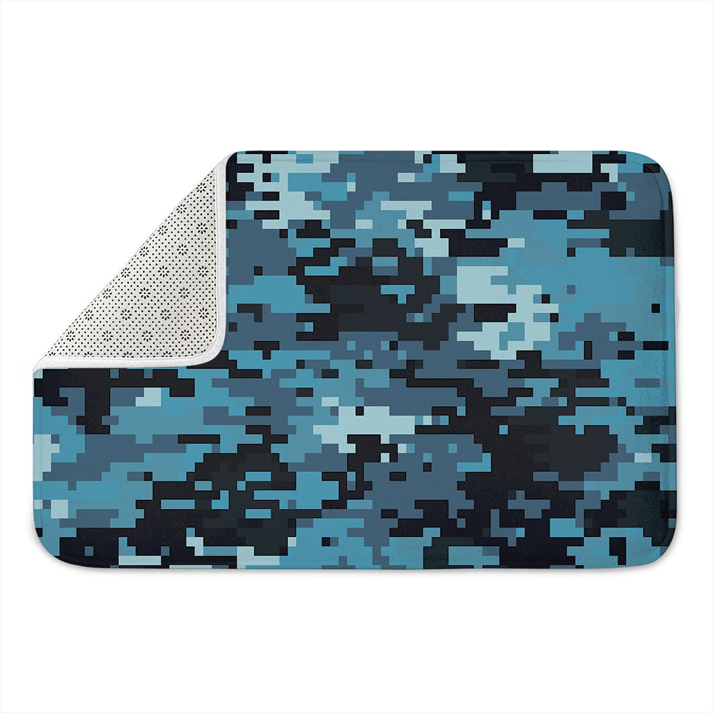 Blue And Black Digital Camo Print Indoor Door Mat