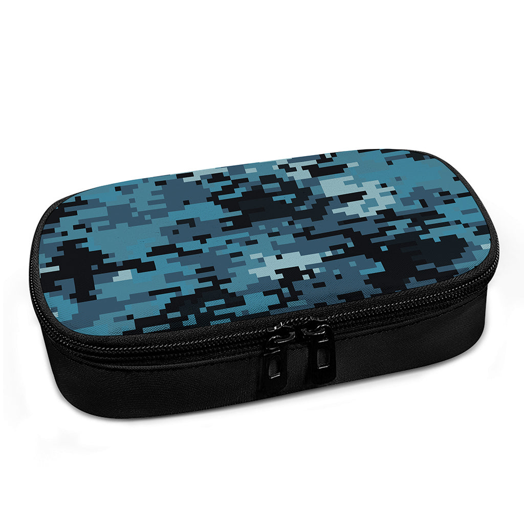 Blue And Black Digital Camo Print Insulin Cooler Travel Case