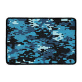 Blue And Black Digital Camo Print Kitchen Mat