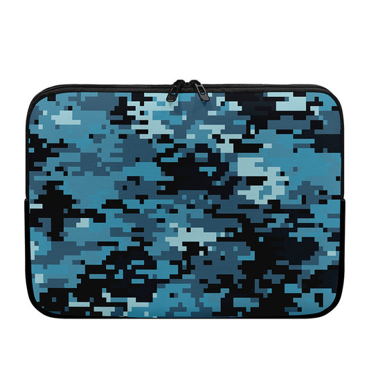 Blue And Black Digital Camo Print Laptop Sleeve