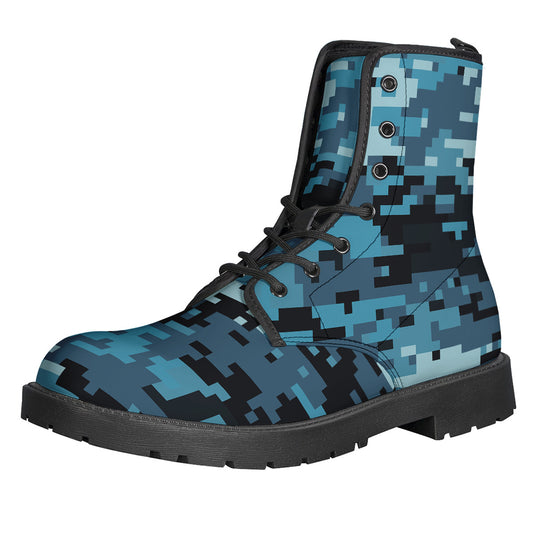 Blue And Black Digital Camo Print Backpack
