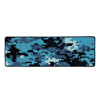 Blue And Black Digital Camo Print Long Kitchen Mat