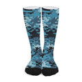 Blue And Black Digital Camo Print Long Socks