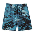 Blue And Black Digital Camo Print Men's Swim Trunks