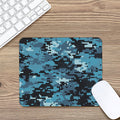 Blue And Black Digital Camo Print Mouse Pad
