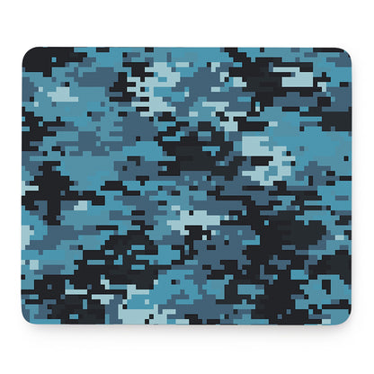 Blue And Black Digital Camo Print Mouse Pad
