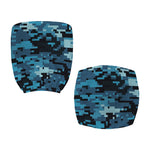 Blue And Black Digital Camo Print Office Chair Cover