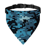 Blue And Black Digital Camo Print Over The Collar Dog Bandana