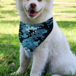 Blue And Black Digital Camo Print Over The Collar Dog Bandana