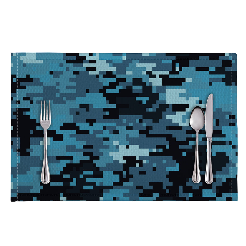 Blue And Black Digital Camo Print Placemat