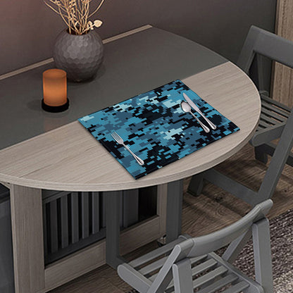 Blue And Black Digital Camo Print Placemat
