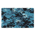 Blue And Black Digital Camo Print Polyester Doormat