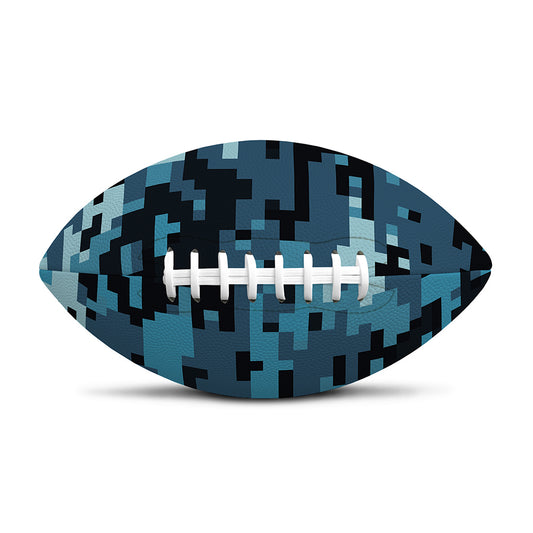 Blue And Black Digital Camo Print Rugby Ball