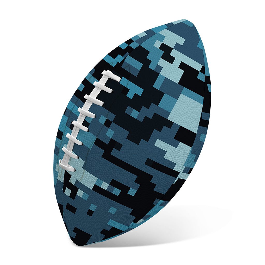 Blue And Black Digital Camo Print Rugby Ball