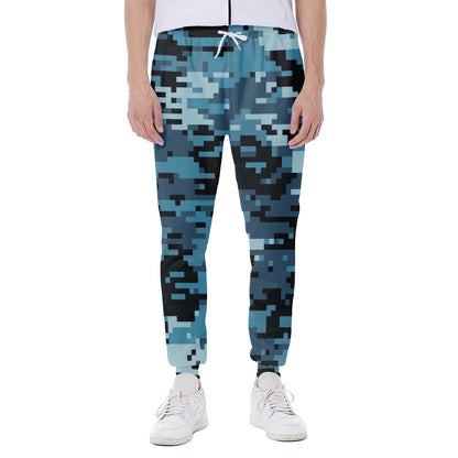 Blue And Black Digital Camo Print Scuba Joggers