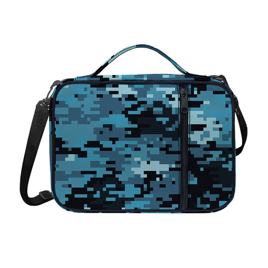Blue And Black Digital Camo Print Shoulder Strap Bible Bag