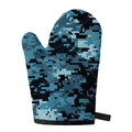 Blue And Black Digital Camo Print Single Oven Mitt