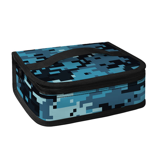 Blue And Black Digital Camo Print Small Lunch Bag