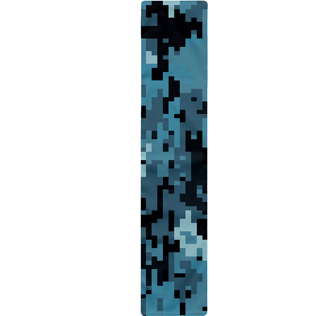 Blue And Black Digital Camo Print Table Runner