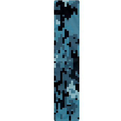 Blue And Black Digital Camo Print Table Runner