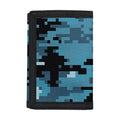 Blue And Black Digital Camo Print Trifold Wallet
