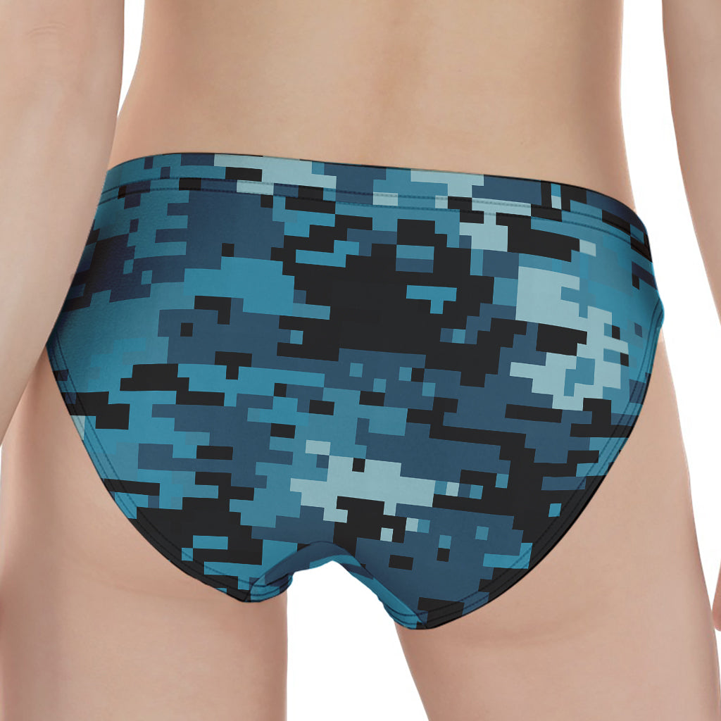 Blue And Black Digital Camo Print Women's Panties