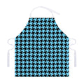 Blue And Black Houndstooth Pattern Print Adjustable Apron