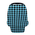 Blue And Black Houndstooth Pattern Print Baby Seat Cover