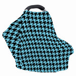Blue And Black Houndstooth Pattern Print Baby Seat Cover