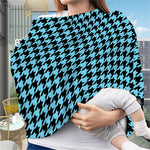 Blue And Black Houndstooth Pattern Print Baby Seat Cover