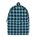 Blue And Black Houndstooth Pattern Print School Backpack