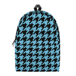 Blue And Black Houndstooth Pattern Print Backpack